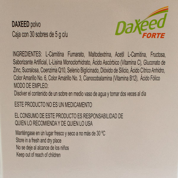 daxeed forte vista lateral ingredientes