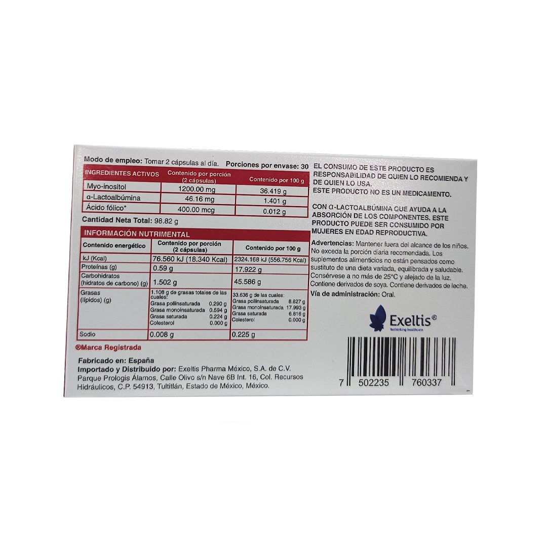 suplemento inofolic hp vista de ingredientes